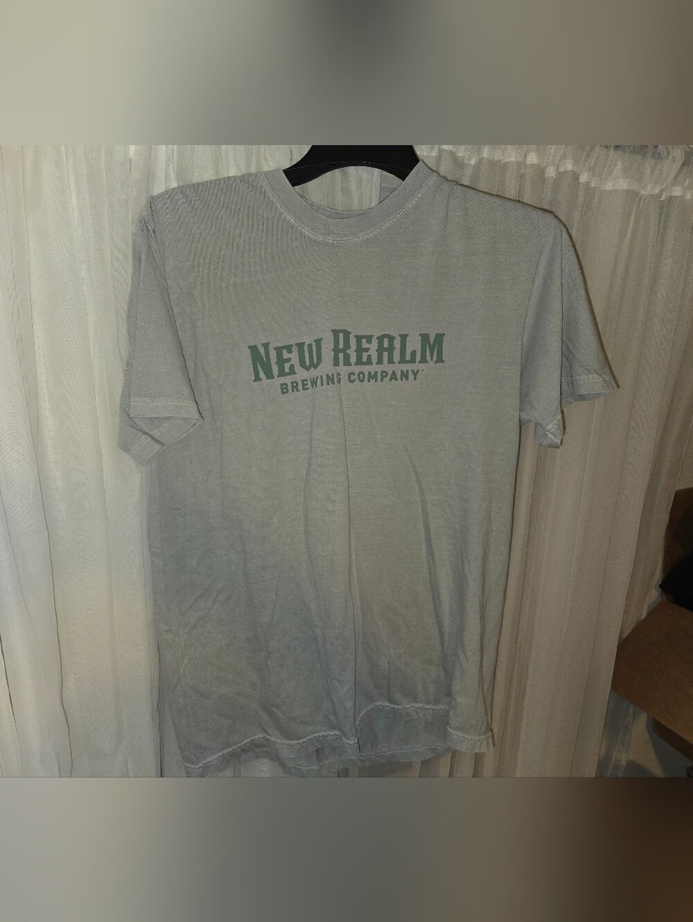 New Realm Brewing Company Tee in Faded Sage Green